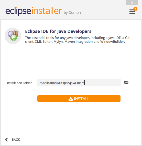 Eclipse Installer install location