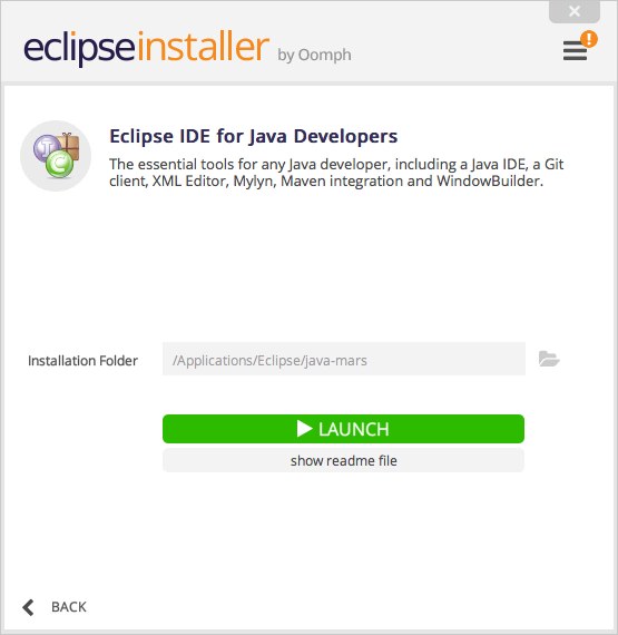 Eclipse is now installed