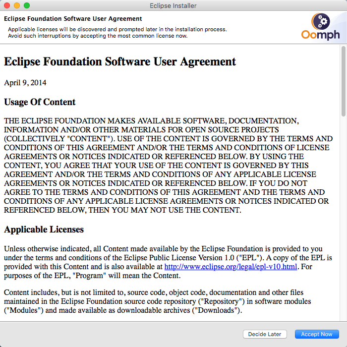 Eclipse Foundation Software User Agreement