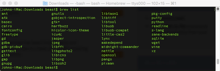 brew list