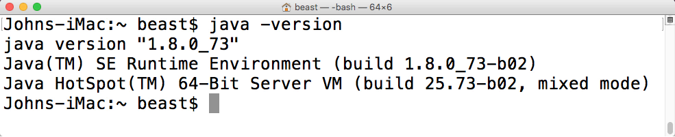 java -version
