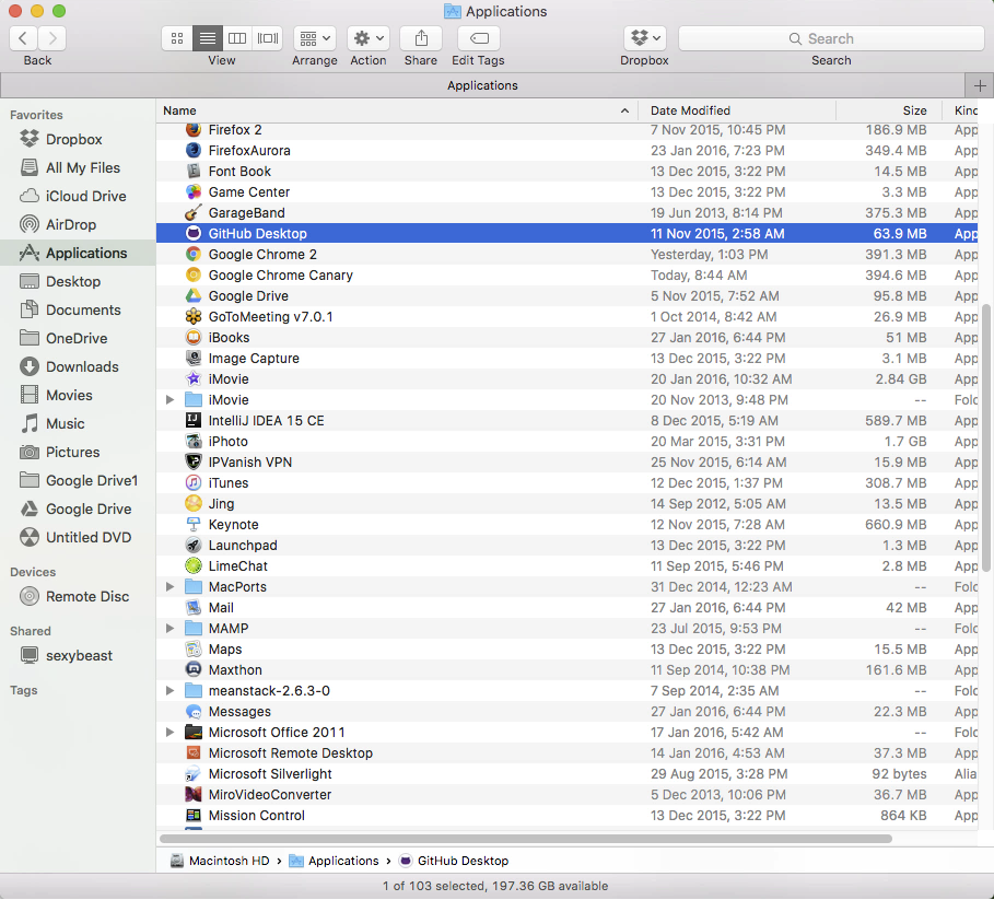 Applications directory